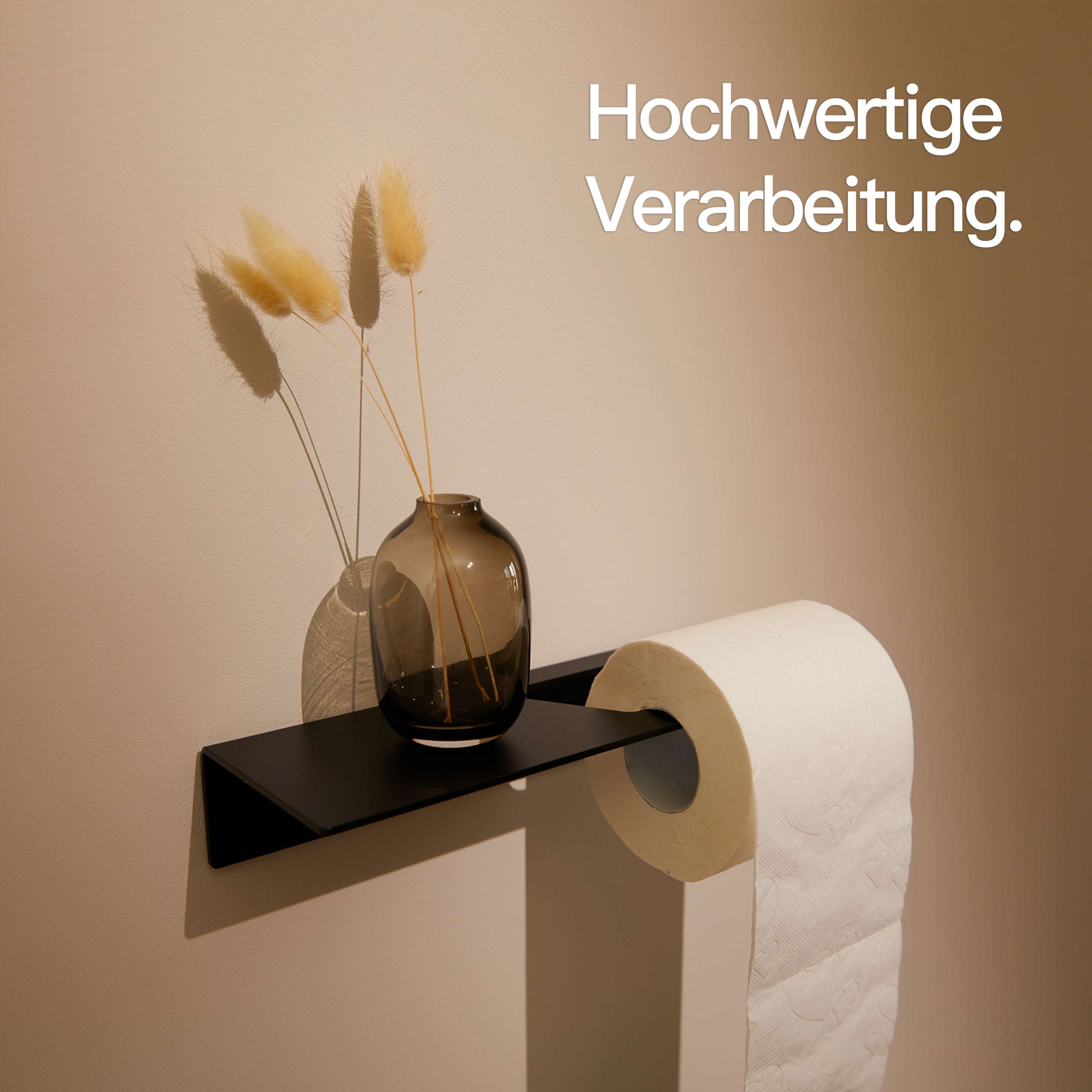 Toilettenpapierhalter ohne Bohren mit Ablage