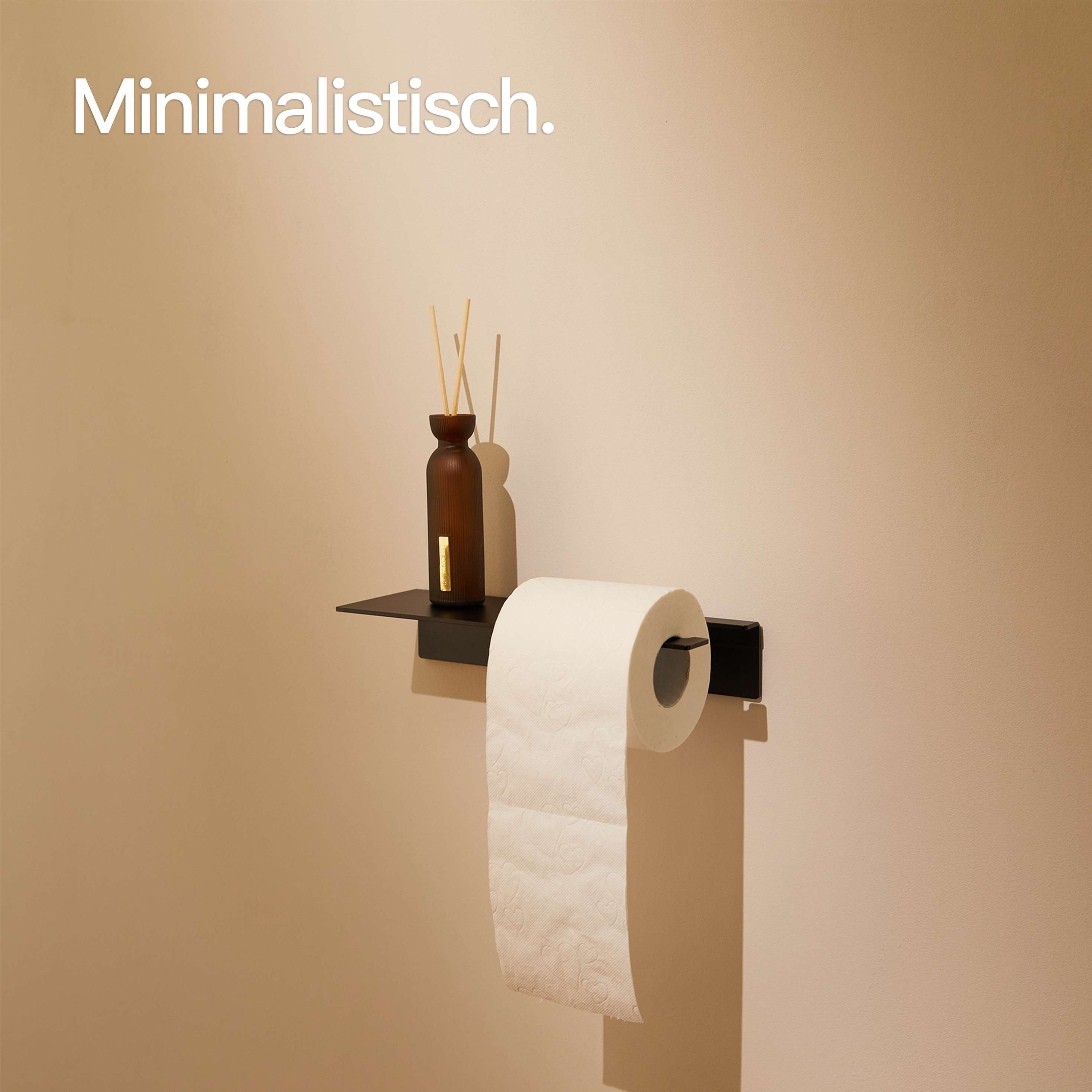 Toilettenpapierhalter ohne Bohren mit Ablage